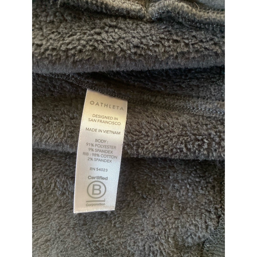 Athleta Triumph Hoodie Black Womans Size Small Zipper Pocket Cozy - Picture 8 of 11